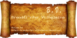 Brendörfer Vilhelmina névjegykártya